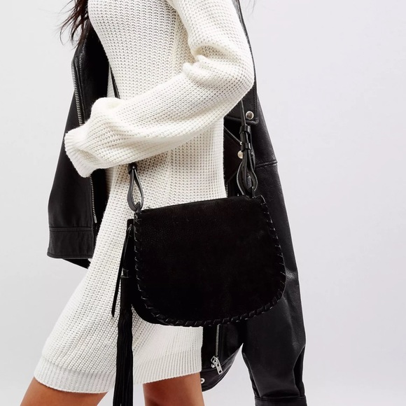 All Saints Handbags - AllSaints Mori Brown Suede Leather Crossbody Bag